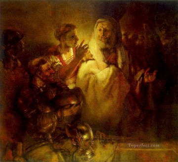 クリスチャン・イエス Painting - レンブラントキリストを非難するピーター